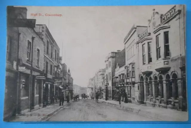 Postcard POSTED 1906 HIGH STREET GLASTONBURY SOMERSET