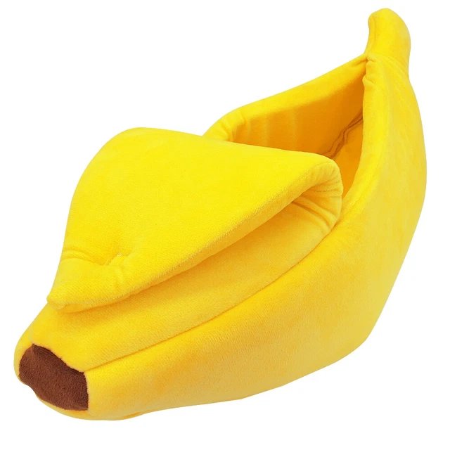 Lit pour chien de Banane Maison peluche Couchage douillet niche chat nid panier