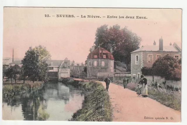 NEVERS - Nievre - CPA 58 - the Nievre between the Two Waters - Nice color card