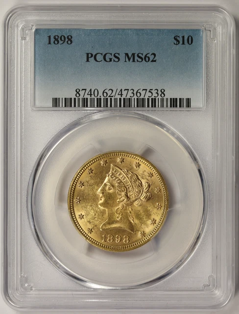 1898 Liberty Head Eagle Gold $10 MS 62 PCGS