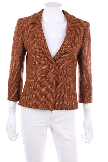 Blazer Max Mara Tweed Miscela Lana Seta I 42 = D 38 marrone