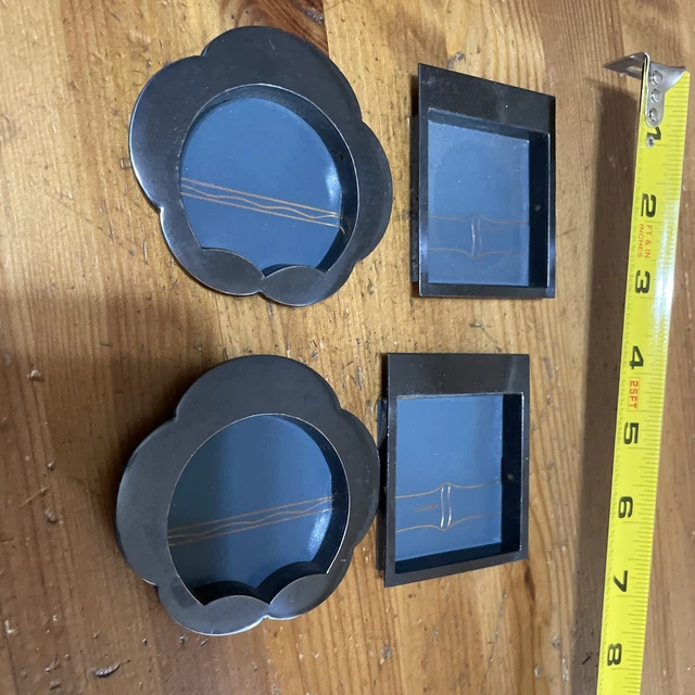 ANTIQUE JAPANESE TANSU DOOR PULLS Sliding Hardware Handles Set