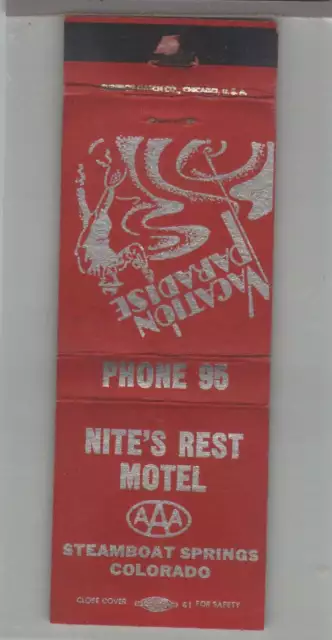 Matchbook Cover - Fishing - Nite's Rest Motel Steamboat Springs, CO