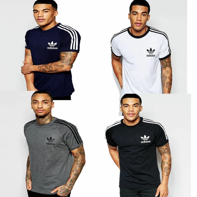 Mens Adidas Originals Trefoil California Tees Crew Neck Retro Gym T Shirt Top