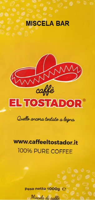 1 Kg Caffe' in grani MISCELA BAR Torrefazione caffe' el tostador TOSTATO A LEGNA
