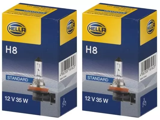 2x HELLA STANDARD H8 HALOGEN GLÜHLAMPEN 12V 35W PGJ19-1 | 8GH 008 356-121