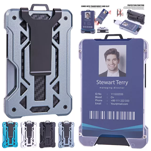 Men's Aluminum Alloy Slim RFID Blocker Card Holder Credit Card Metal Wallet US