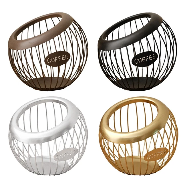 TOPZEA Porta Capsule Caffè In Metallo - Grande Capacità (100 Cialde Originali O 40 Vertuo), Per Banco Bar E Cucina, Dimensioni 21,5x21,6x19,1 Cm - 3