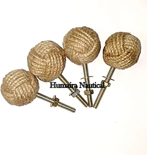 Jute Rope Door Knobs/Rope Knot Drawer Pulls and Knobs/Pull and Push Handle Knobs