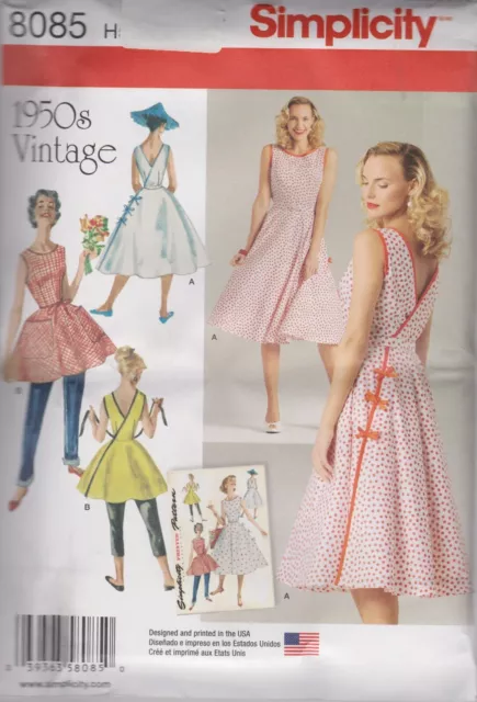 Sewing Pattern, Wrap Dress in two lengths, 1950's, Misses', Size 14-22 us # 8085