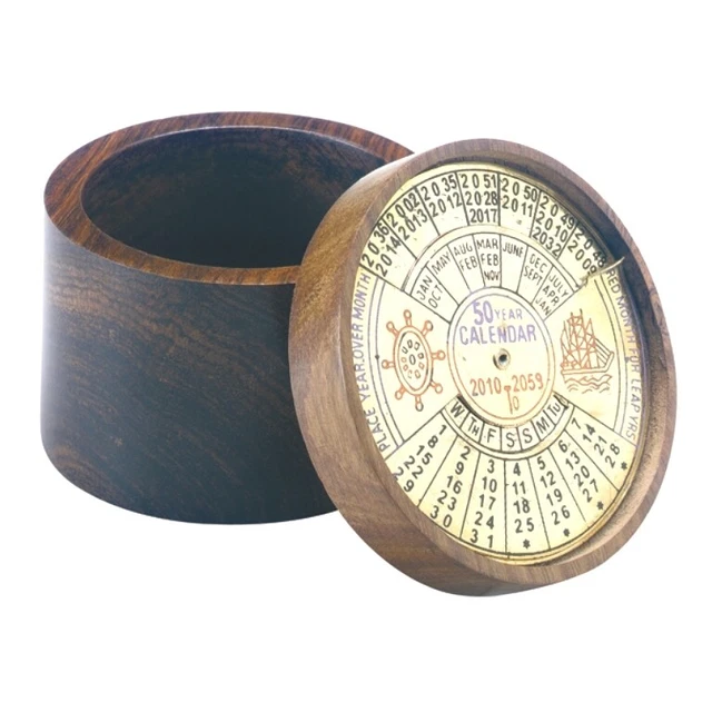 desktop-brass-50-year-perpetual-calendar-with-sheesham-wooden-storage