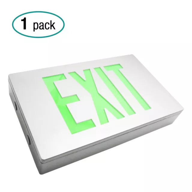 1 x Double Faced Green LED Emergency Sign Exit Light Indoor Outdoor Store Office