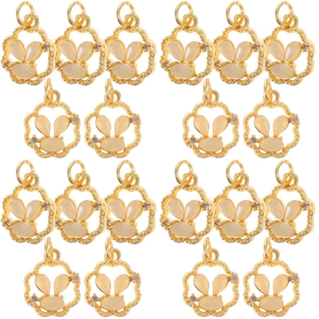 20 Pcs Jade-Kaninchen-Anhänger Legierung Schmuckzubehör Selber Machen
