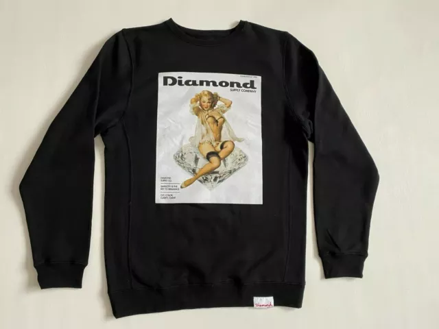 New Diamond Supply Co. Black Graphic Pullover Sweatshirt Size M