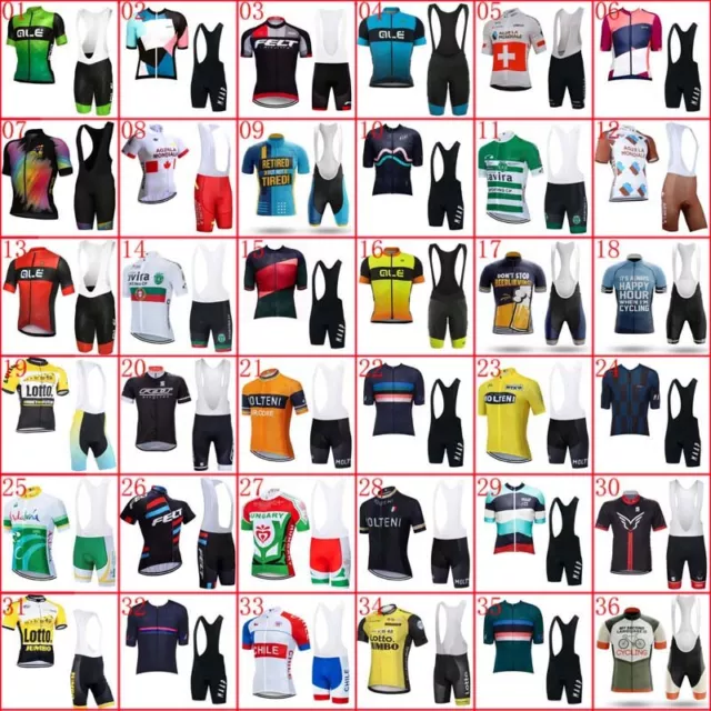 2023 Mens Team Cycling Jersey Bib Shorts Set Summer Short Sleeve Bicycle Outfits