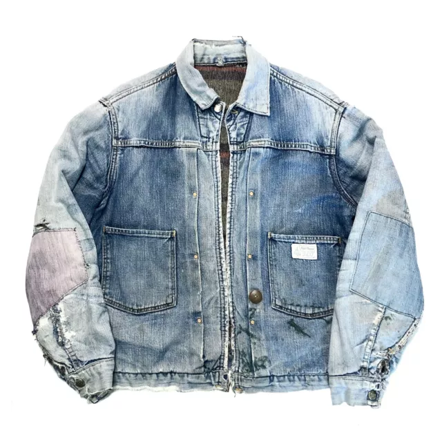VINTAGE 50S MONTGOMERY Ward 101 Powr House Denim Jean Jacket 1950s