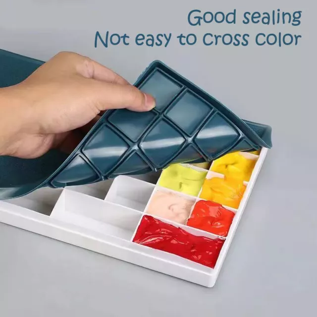 Compartments Plastic Paint Palette Paint Tray with Soft Lid Art Paint Box Tray