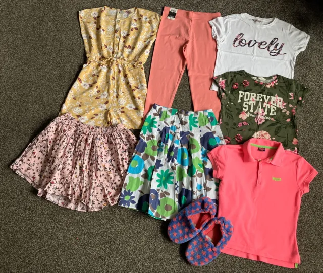 Assorted Bundle Of 8 Girls Clothes Tops Skirts Next H&M M&S etc Age 11-12 Years
