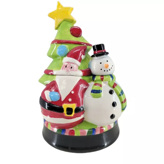 Santa Cookie Jar Snowman Christmas Holiday Tree Frosty Treat Canister Fun Modern