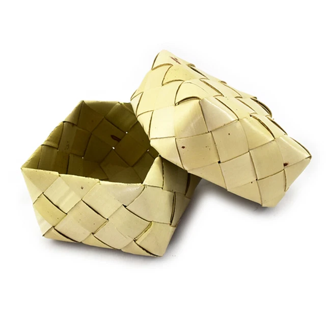 Sticky Rice Box "Kratip" Food Container Natural Leaf Thai Woven Handmade