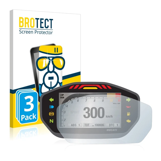 3x Pellicola Protettiva Vetro per Ducati Monster 1200 Colour-TFT-Display