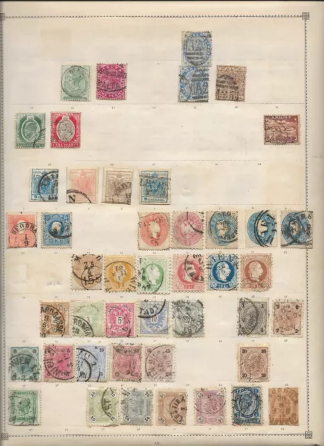 AUSTRIA and MALTA Stamps on and Old Album Page
