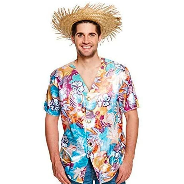 Camicia Da Uomo Hawaiana Fiore Costume Estate Hawaii Luau Cervo Spiaggia