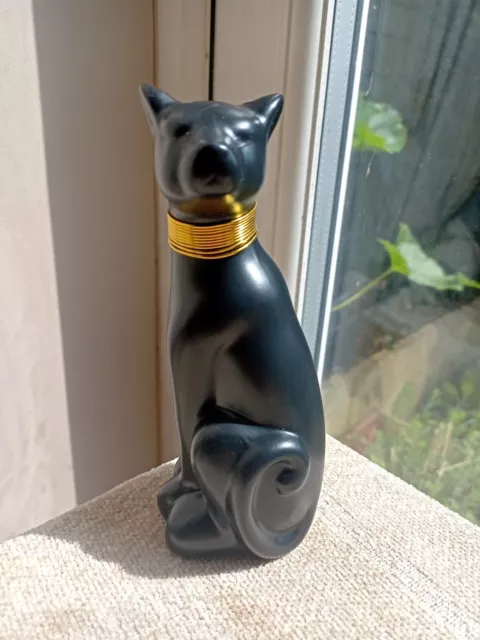 Vintage Black Cat Long Neck Bud Vase Mid-Century Kitsch Black Cat Vase 16.5cm