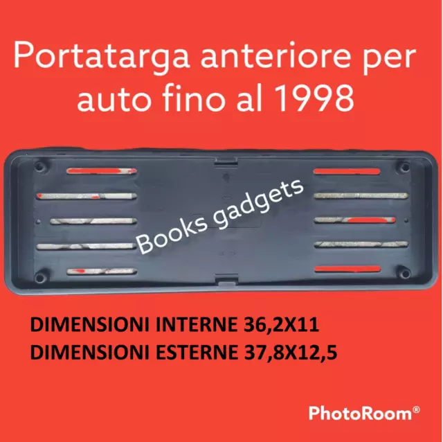 PORTA TARGA AUTO Portatarga Anteriore fino al 1998 in Plastica Nera  Universale EUR 15,99 - PicClick IT