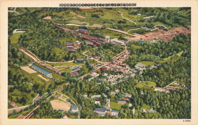 Sylva NC North Carolina, Aerial View Downtown, Vintage Postcard