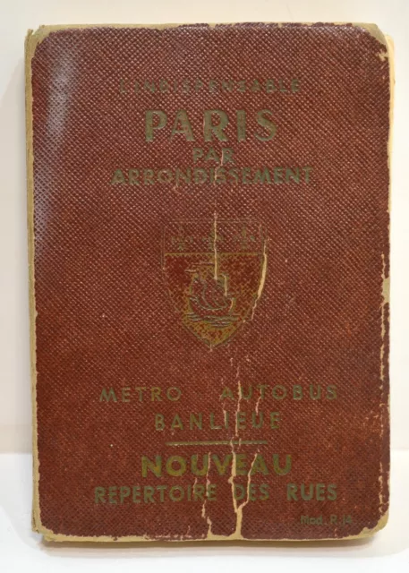 LIVRE cartonné toilé PLAN DE PARIS par arrondissement 1968 13,5x9,5cm