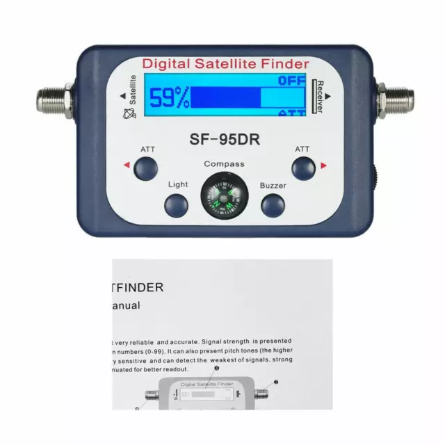 LCD Digital Satellite Finder Meter Signal Strength Dish Sat Directv Compass B