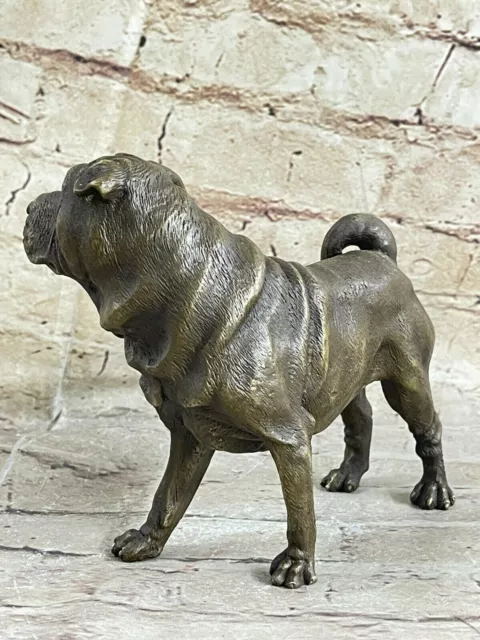 Shar Pei Dog Bronze Statue Animal Figurine European Artwork Art Sculpture Deal 3