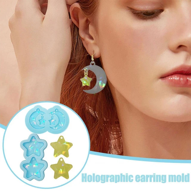HoIographic Earring Mold Silicone Earring Molds Geometric Pendant Dangle L6T1