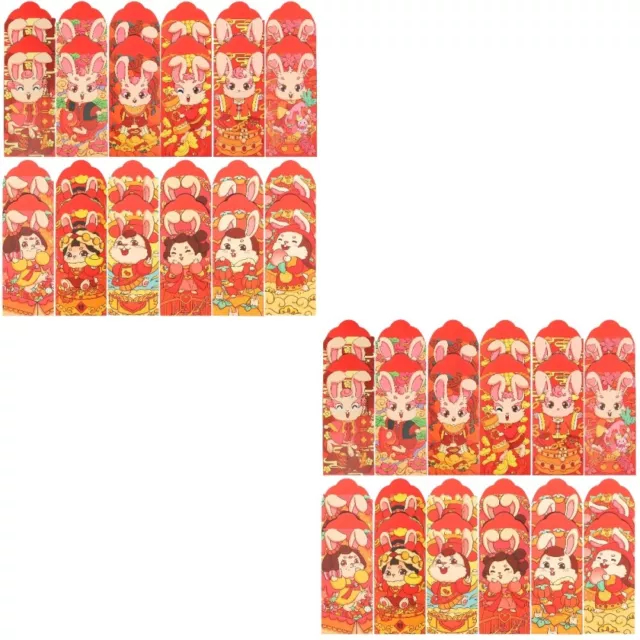 24PCS Chinesische Neue Jahr Zodiac Kaninchen Papier Traditionellen Hong Bao