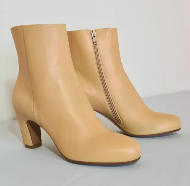 Cream Yellow Low Heel Leather Ankle Boots EU 36 US 6 MAISON MARTIN MARGIELA