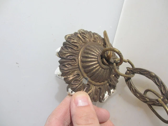 Vintage Gold Metal Ceiling Light Hook Chandelier Rose Old Rococo Antique STYLE 12