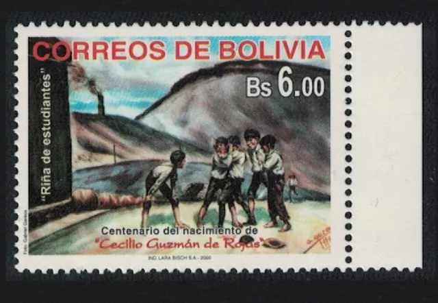 OFERTA Bolivia Centenario del Nacimiento de Cecilio Guzmán de Rojas 6B 2000 Estampillada sin montar o nunca montada sg#1531