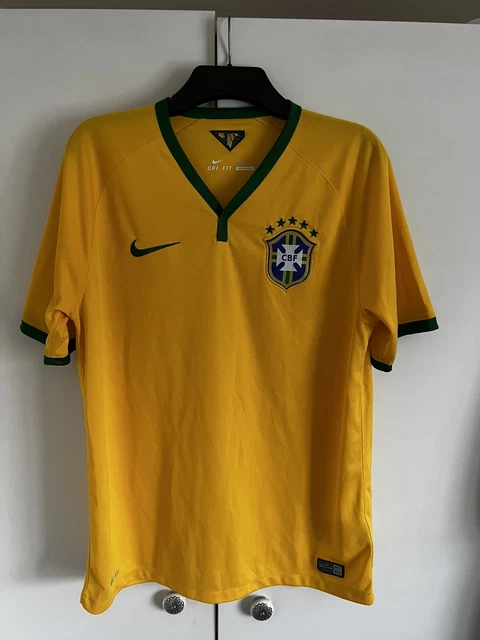 Nike Brazil 2014/16 Yellow Football Shirt Size Mens Large