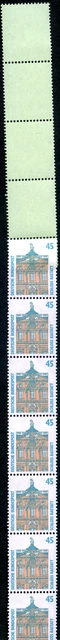 SWK 45 Pf Rollenende 11+4 Leerfeldfarbe hellgelbgrün x, MiNr 1468vII hggx
