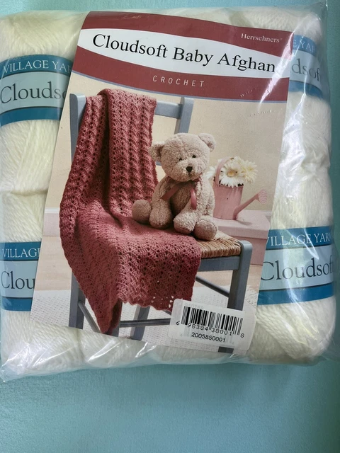 Cloudsoft Baby Afghan Kit, White