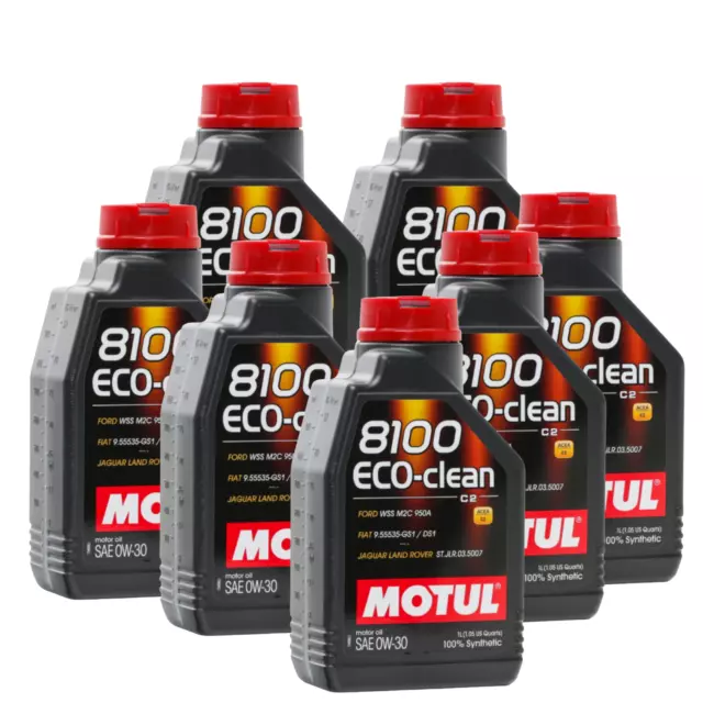 7 Lt MOTUL 8100 Eco-Clean 0W30 Motoröl 100% Kunststoff Acea C2 Api Sn 102888