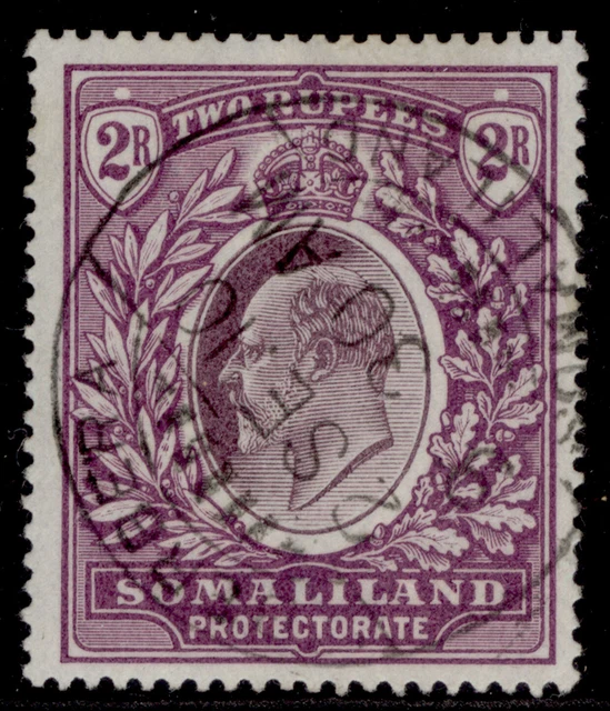 SOMALILAND PROTECTORATE EDVII SG42, 2r dull & bright purple, VFU CDS. Cat £95.