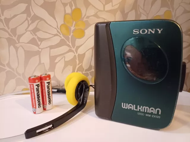 MANUTENZIONE Cassetta Cintura Vintage Verde Sony Walkman WM-EX120 NUOVA CINTURA