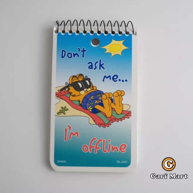 Vintage Garfield Don't Ask/Offline Stationery Paper & Spiral Notepad Garf Mart