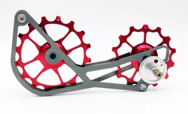 SwishTi Titanium Road Cycling Oversized Pulley Wheel Cage for 11s Sram eTap Red