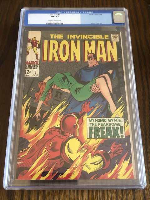 Invincible Iron Man #3 CGC 9.2 OW/W (Marvel, 1968) Happy Hogan becomes the Freak