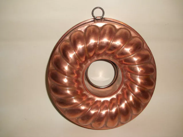 Tolle antike aufpolierte große Kupfer Backform  25cm Alt Ringform innen verzinnt