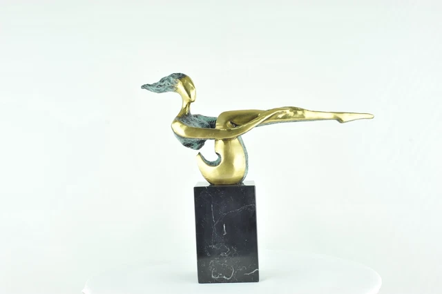 Estatua Bailarín Acróbata Moderno Estilo Art Deco Estilo Bronce sólido Firmado