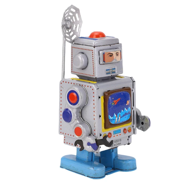 VINTAGE 1994 POWER WORKBOT ROBOT WIND UP WALKING NEW RAY+/- 6.5cm
